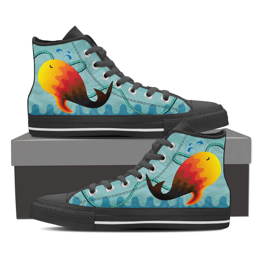FUNKY WHALE HIGH-TOP SHOES MENS  - FREE SHIPPING WORLDWIDE