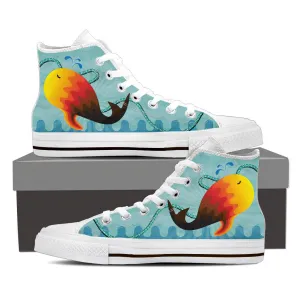 FUNKY WHALE HIGH-TOP SHOES MENS  - FREE SHIPPING WORLDWIDE