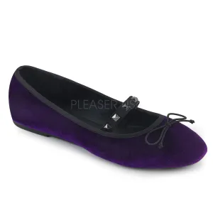 Gothic Ballet Purple Velvet Flats