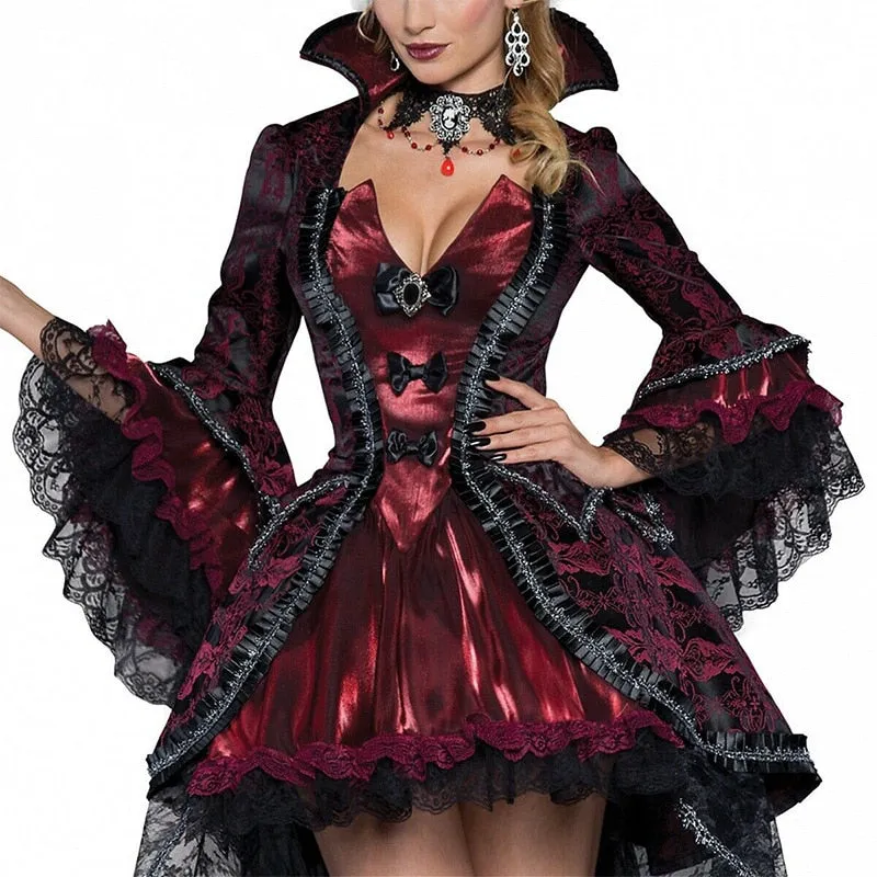Halloween Joskaa Witch Vampire Zombie Costume Demon Queen Earl European Noble Court Costumes For Women Cosplay Party Carnival