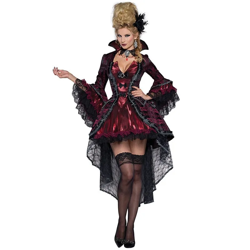 Halloween Joskaa Witch Vampire Zombie Costume Demon Queen Earl European Noble Court Costumes For Women Cosplay Party Carnival