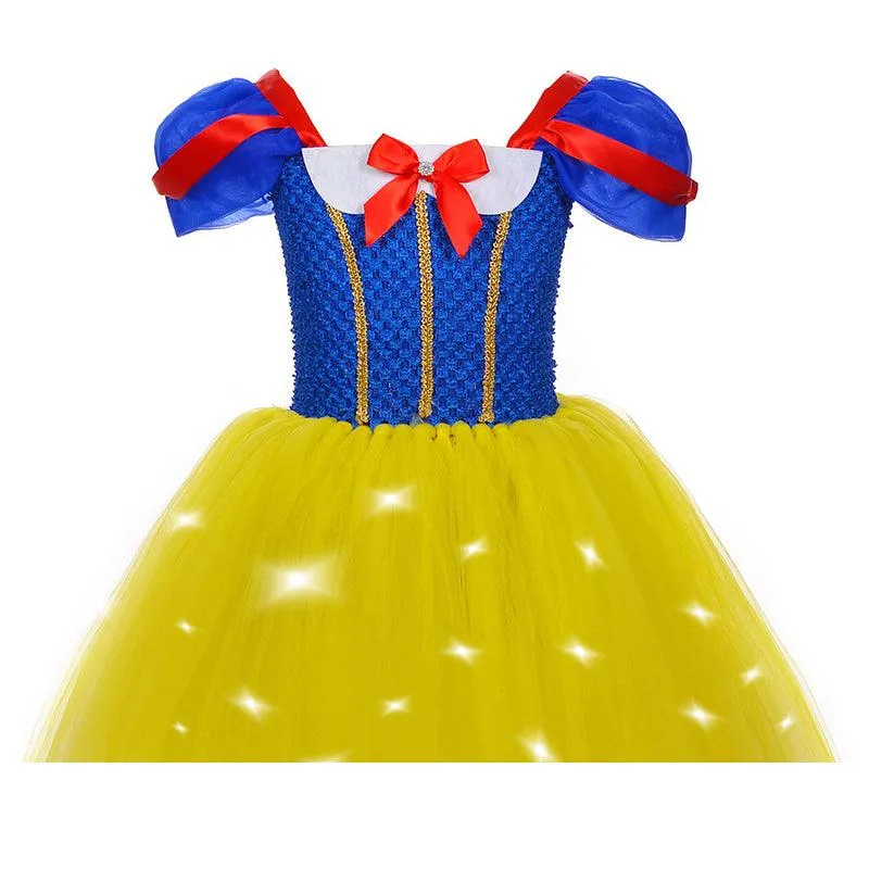 Halloween Movie Cosplay Costume Girls Bow Glowing Princess Dress Classic Fairy Tale Princess Dress Carnival birthday party host costume