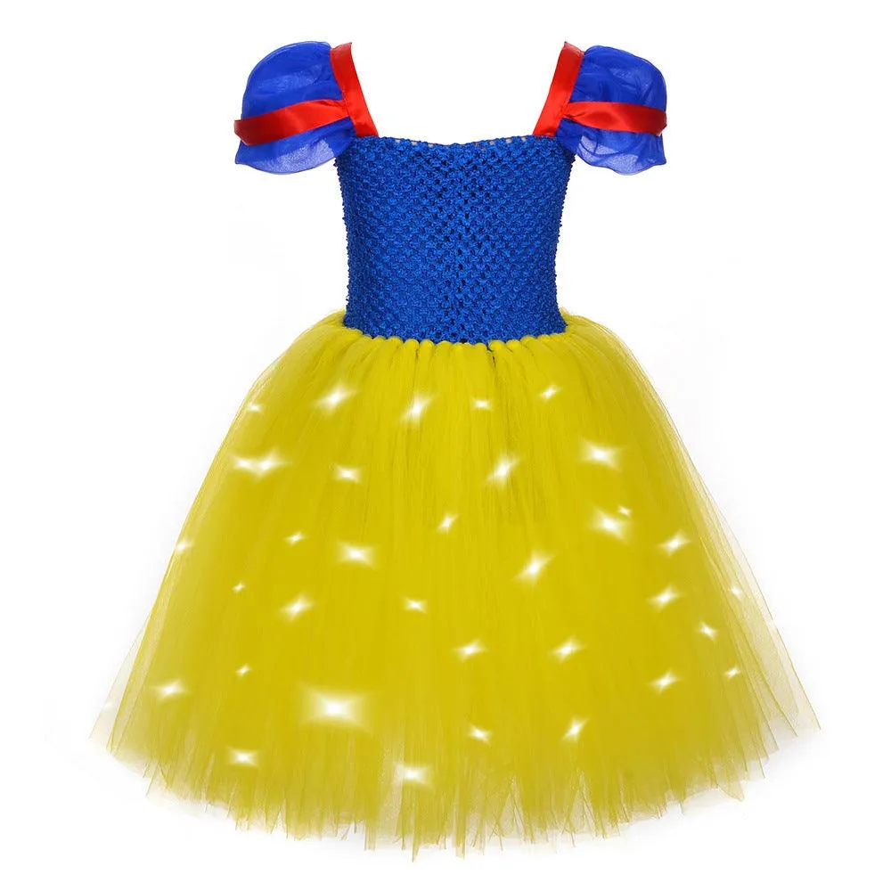 Halloween Movie Cosplay Costume Girls Bow Glowing Princess Dress Classic Fairy Tale Princess Dress Carnival birthday party host costume