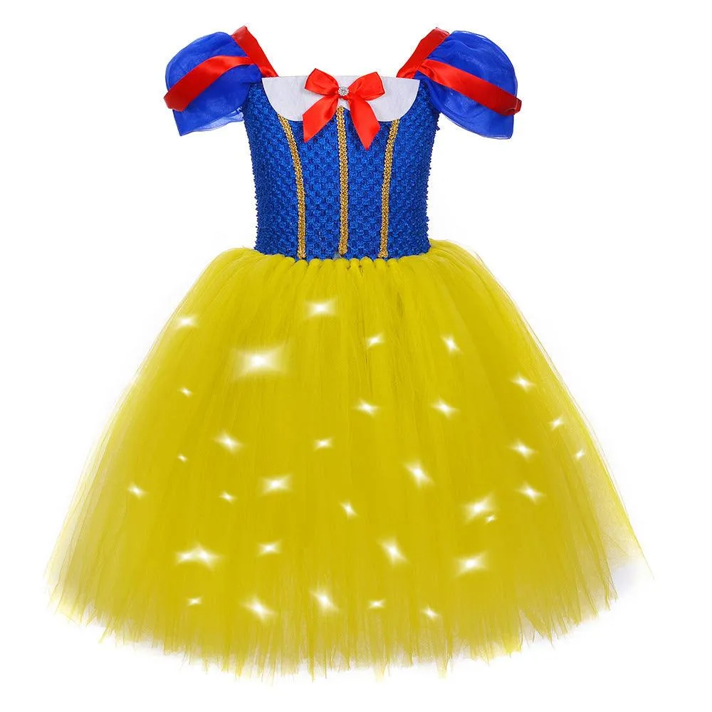 Halloween Movie Cosplay Costume Girls Bow Glowing Princess Dress Classic Fairy Tale Princess Dress Carnival birthday party host costume