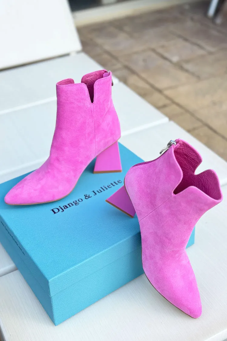 Harini Suede Ankle Boots in Lipstick
