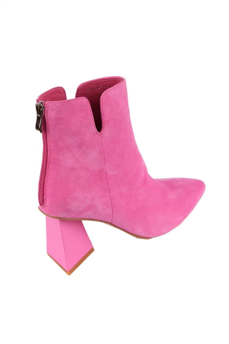 Harini Suede Ankle Boots in Lipstick