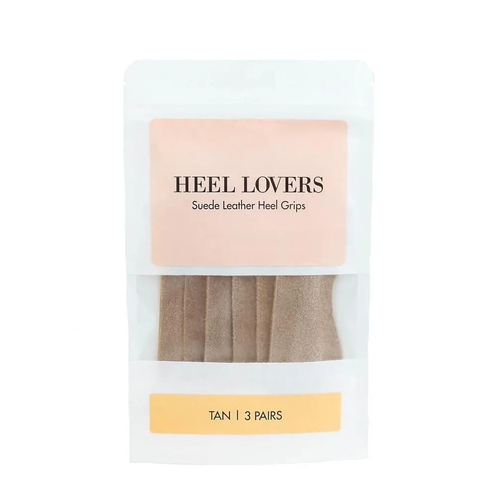 Heel Lovers Suede Leather Heel Grips, Tan - 3 Pairs