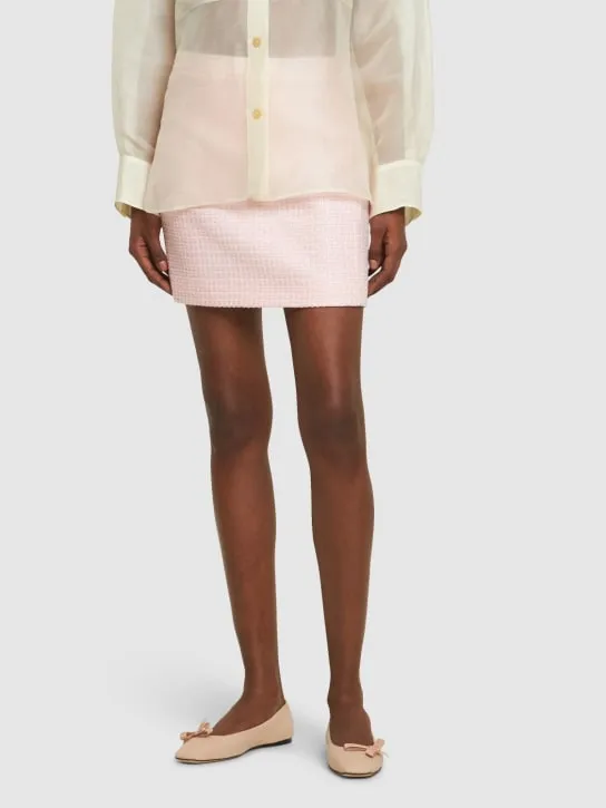 Jimmy Choo   10mm Veda linen ballerina flats 