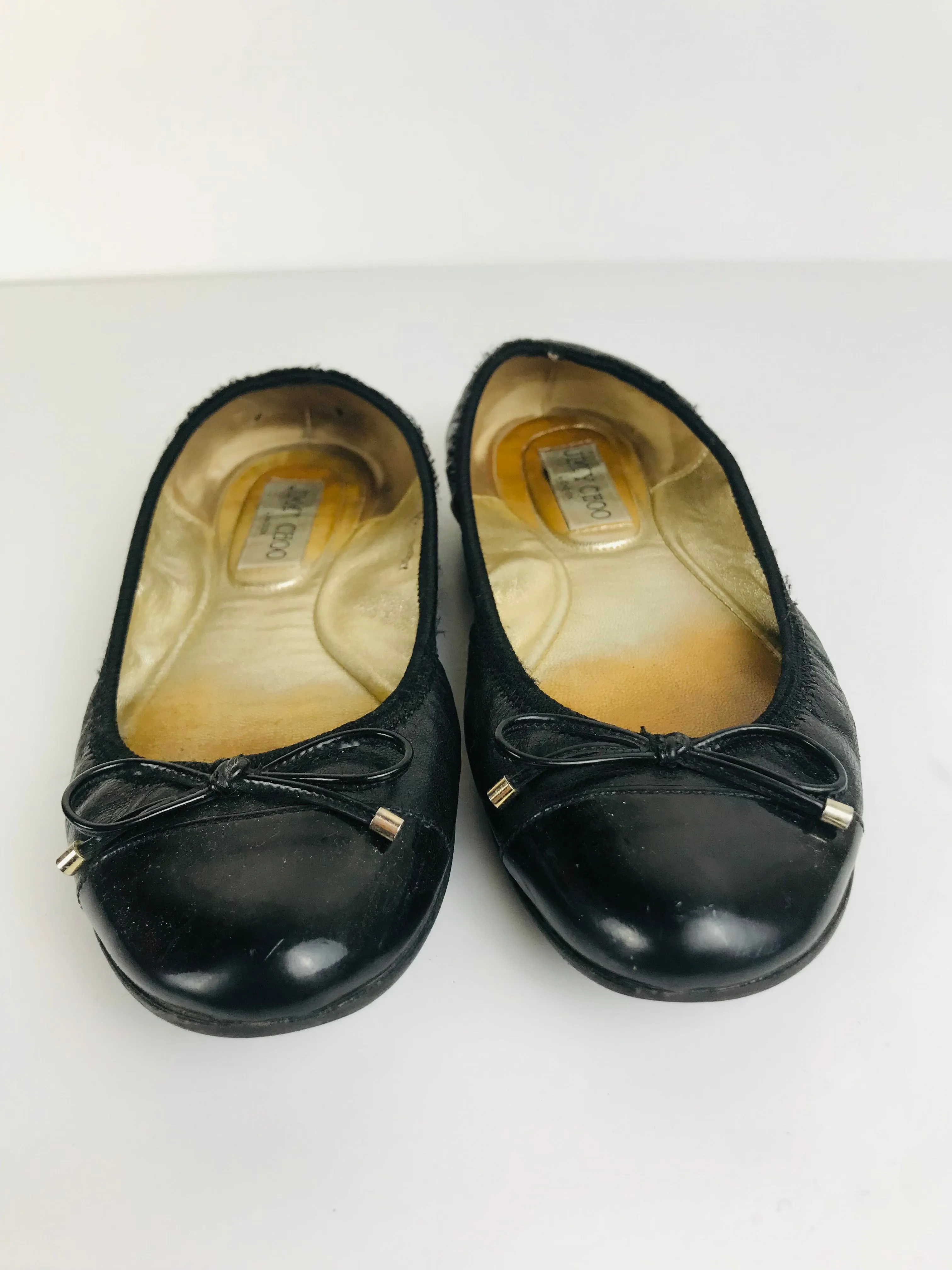 Jimmy Choo Women's Bow Flats Shoes | EU35 UK2 | Black