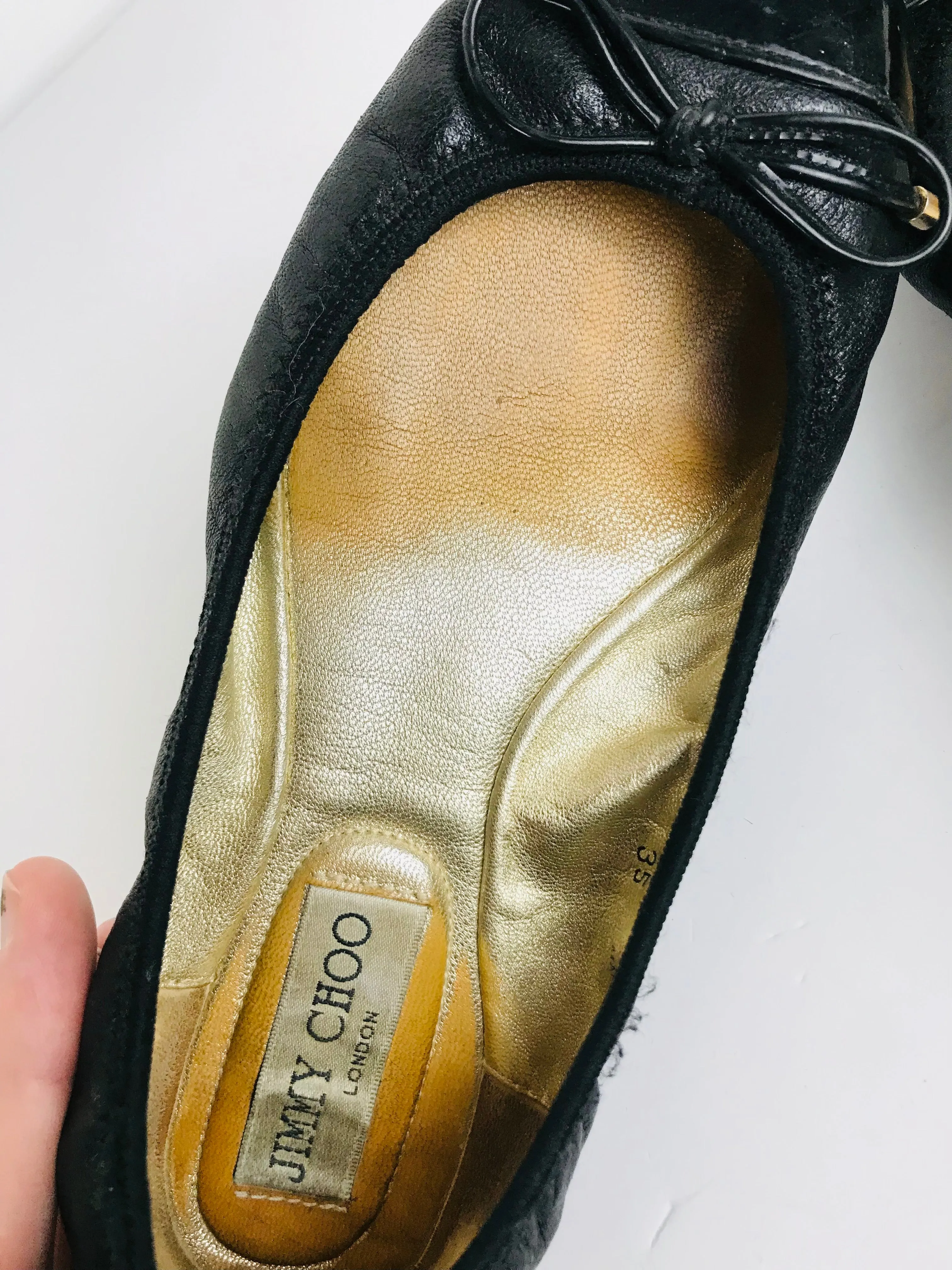 Jimmy Choo Women's Bow Flats Shoes | EU35 UK2 | Black