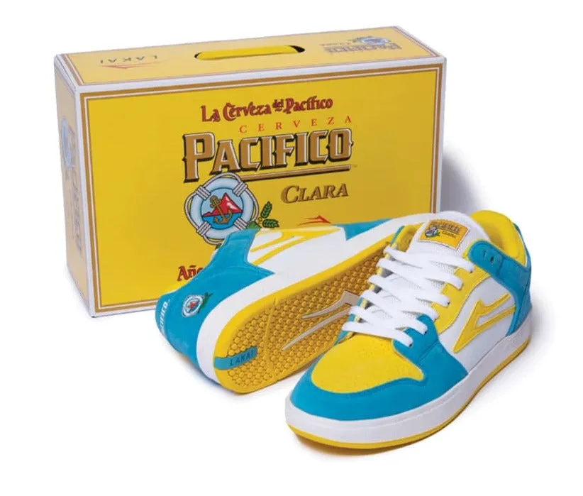 LAKAI X PACIFICO TELFORD LOW WHITE/CYAN SUEDE