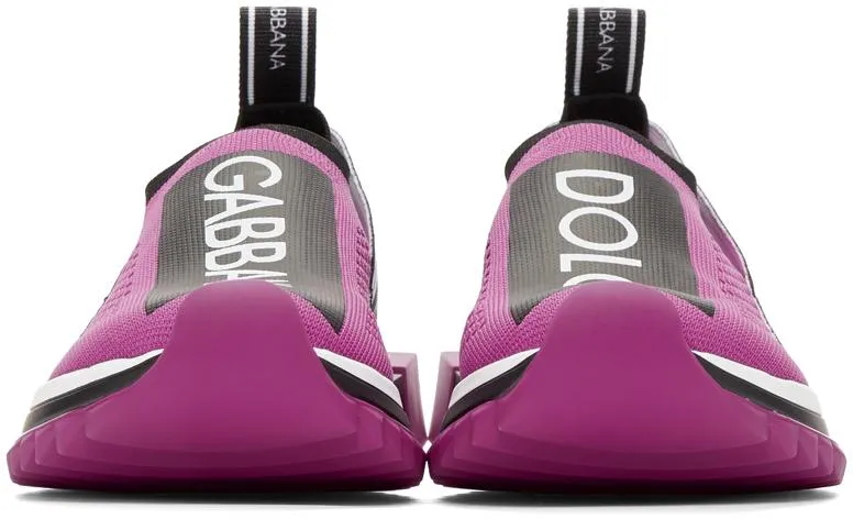 Logo Slip-on Sneakers -Purple, Black, White