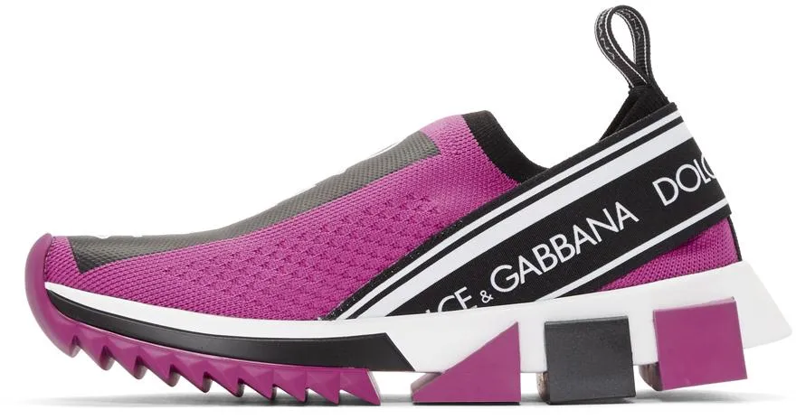 Logo Slip-on Sneakers -Purple, Black, White
