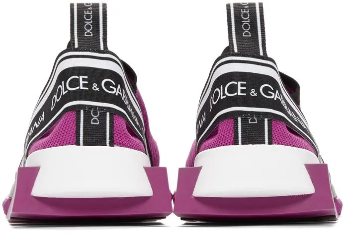 Logo Slip-on Sneakers -Purple, Black, White