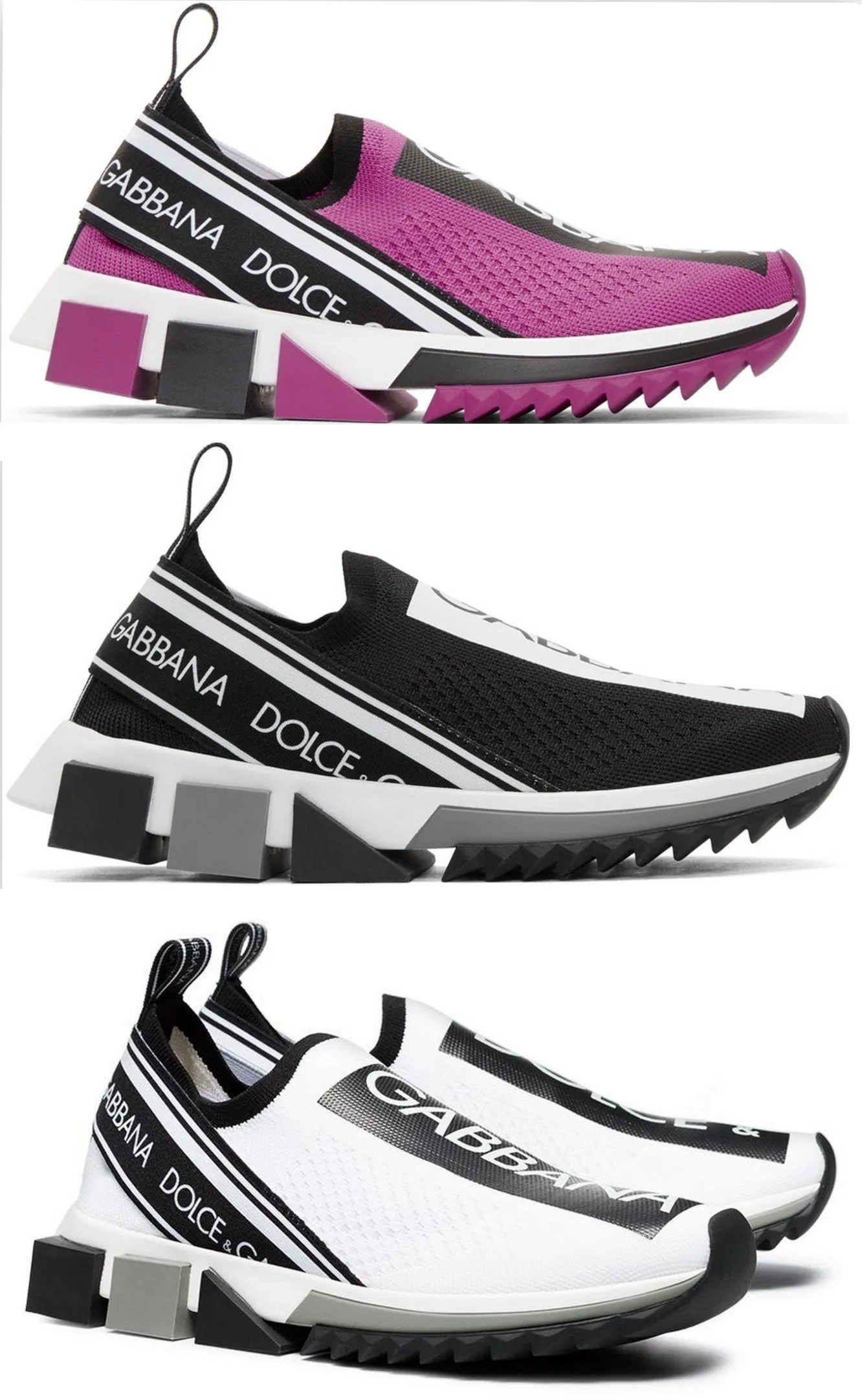 Logo Slip-on Sneakers -Purple, Black, White
