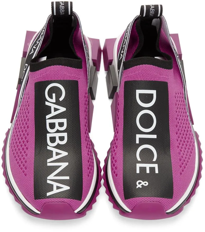 Logo Slip-on Sneakers -Purple, Black, White