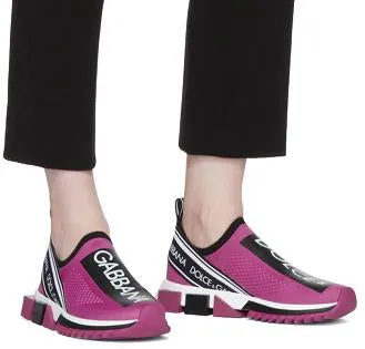 Logo Slip-on Sneakers -Purple, Black, White