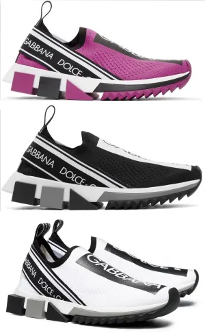 Logo Slip-on Sneakers -Purple, Black, White