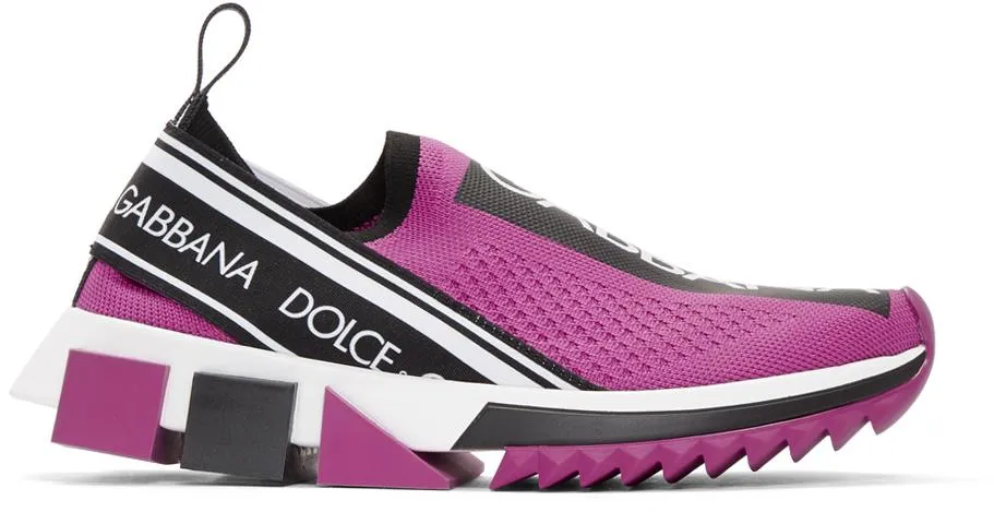 Logo Slip-on Sneakers -Purple, Black, White