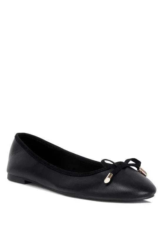 LONDON RAG Suzzy Bow Embellished Flat Ballerinas, Black