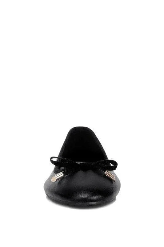 LONDON RAG Suzzy Bow Embellished Flat Ballerinas, Black