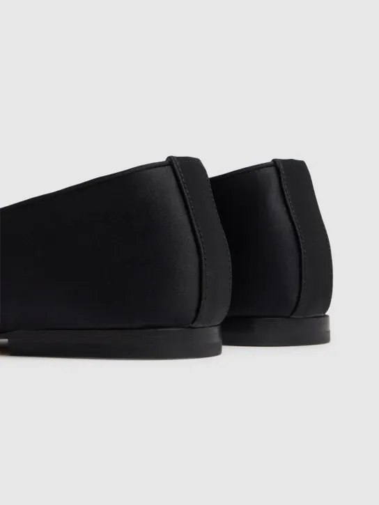 Mach &amp; Mach   10mm Double Bow satin ballerina flats 