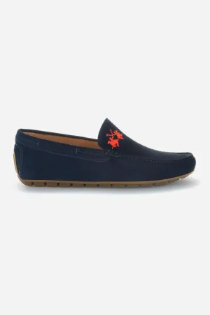 MAN SUEDE MOCCASIN - BLUE