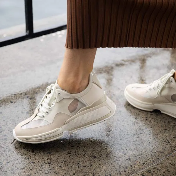 Marianne | Beige chunky sneakers