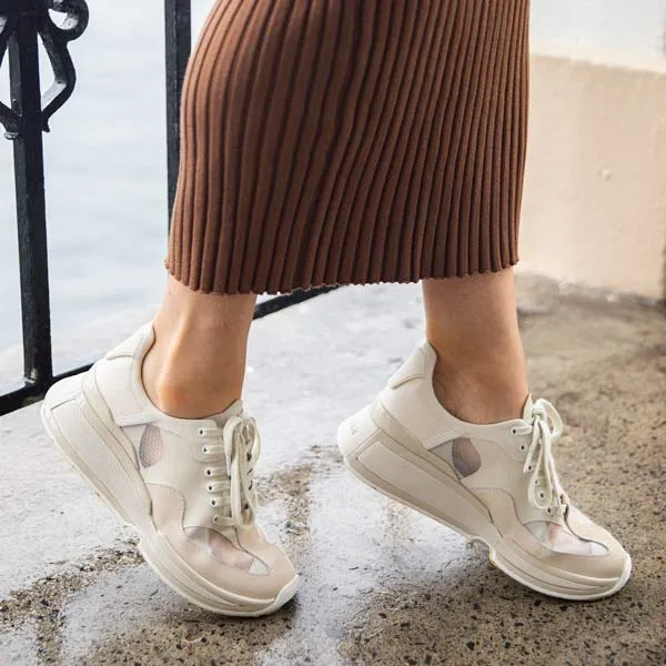 Marianne | Beige chunky sneakers