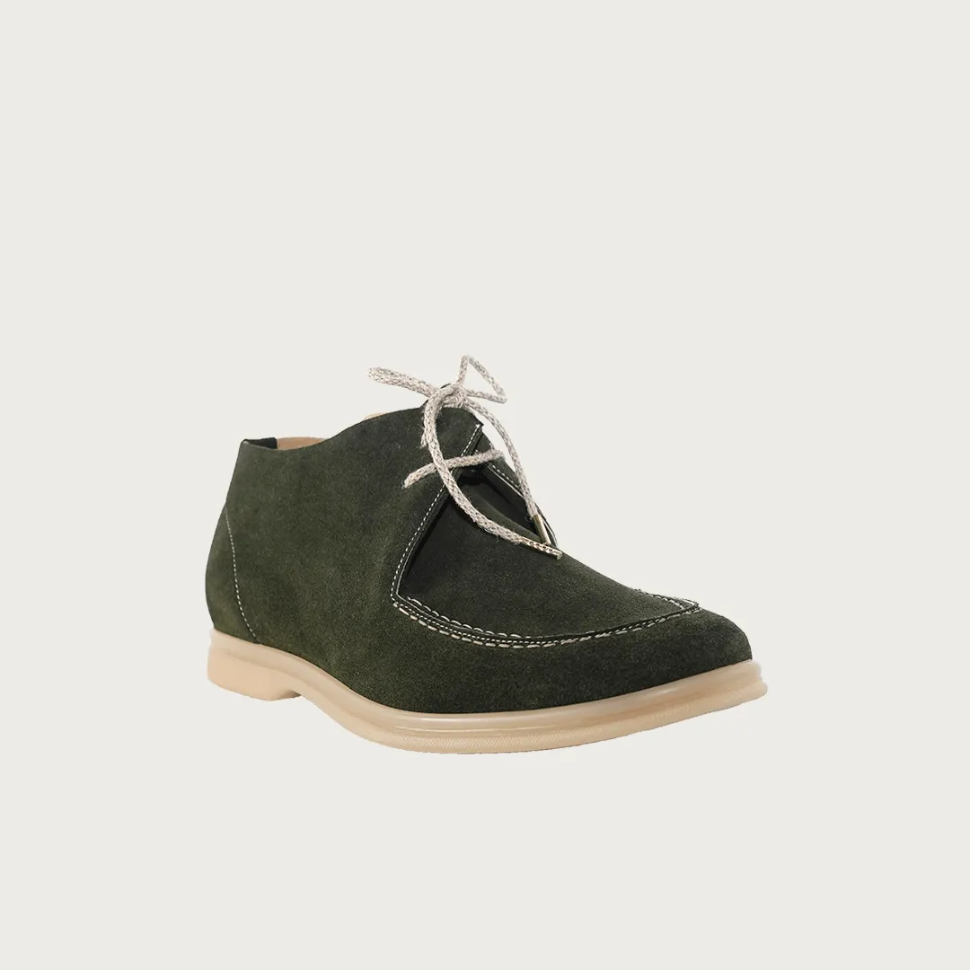 Men's Lace-up Shoes Military Green Suede