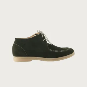 Men's Lace-up Shoes Military Green Suede