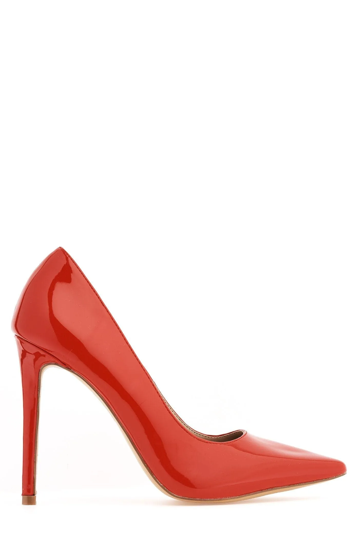 Mila High Stiletto Heel Court Shoe In Red Patent