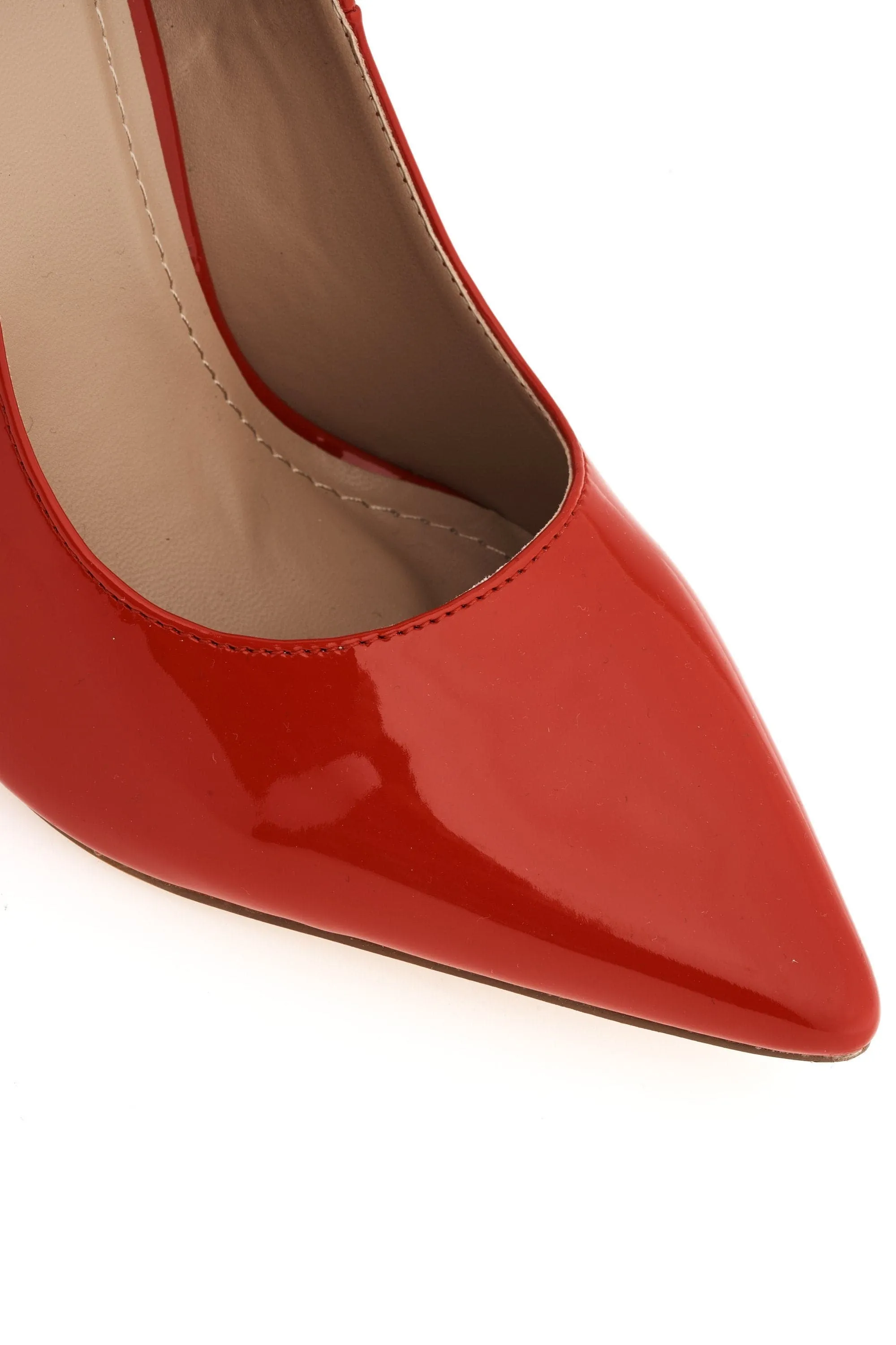 Mila High Stiletto Heel Court Shoe In Red Patent