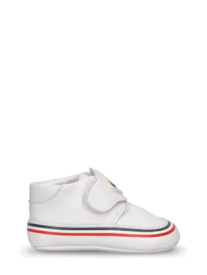 Moncler   Logo patch leather pre-walker shoes 