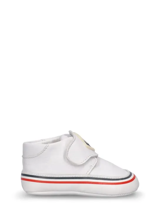Moncler   Logo patch leather pre-walker shoes 
