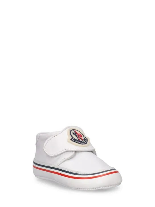 Moncler   Logo patch leather pre-walker shoes 