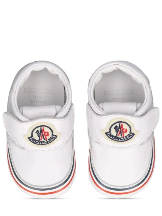 Moncler   Logo patch leather pre-walker shoes 