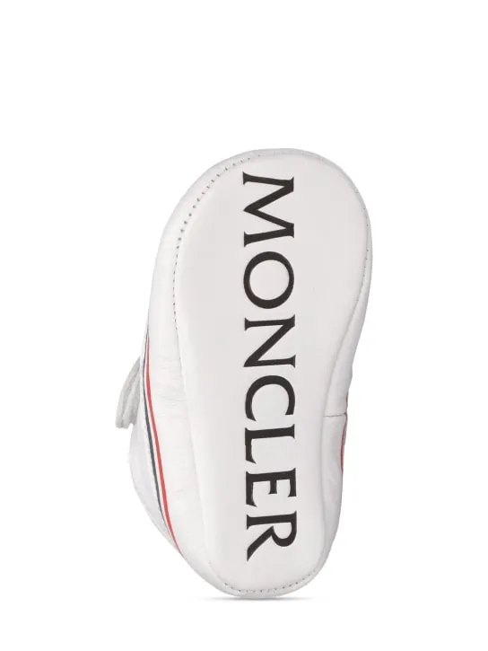 Moncler   Logo patch leather pre-walker shoes 