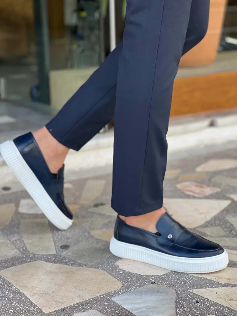 Navy Blue Rock Shoes for Men by GentWith.com