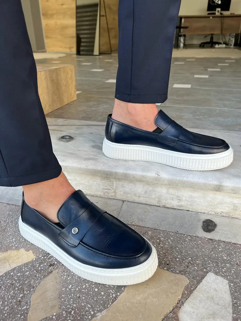 Navy Blue Rock Shoes for Men by GentWith.com