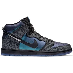 Nike SB Dunk High Pro x Black Sheep Black Hornet Skateboard Shoes - Black/Black - Dark Grey - Metallic Silver