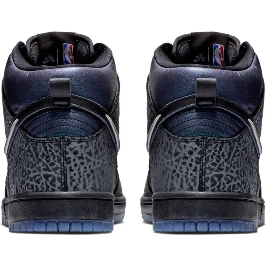 Nike SB Dunk High Pro x Black Sheep Black Hornet Skateboard Shoes - Black/Black - Dark Grey - Metallic Silver