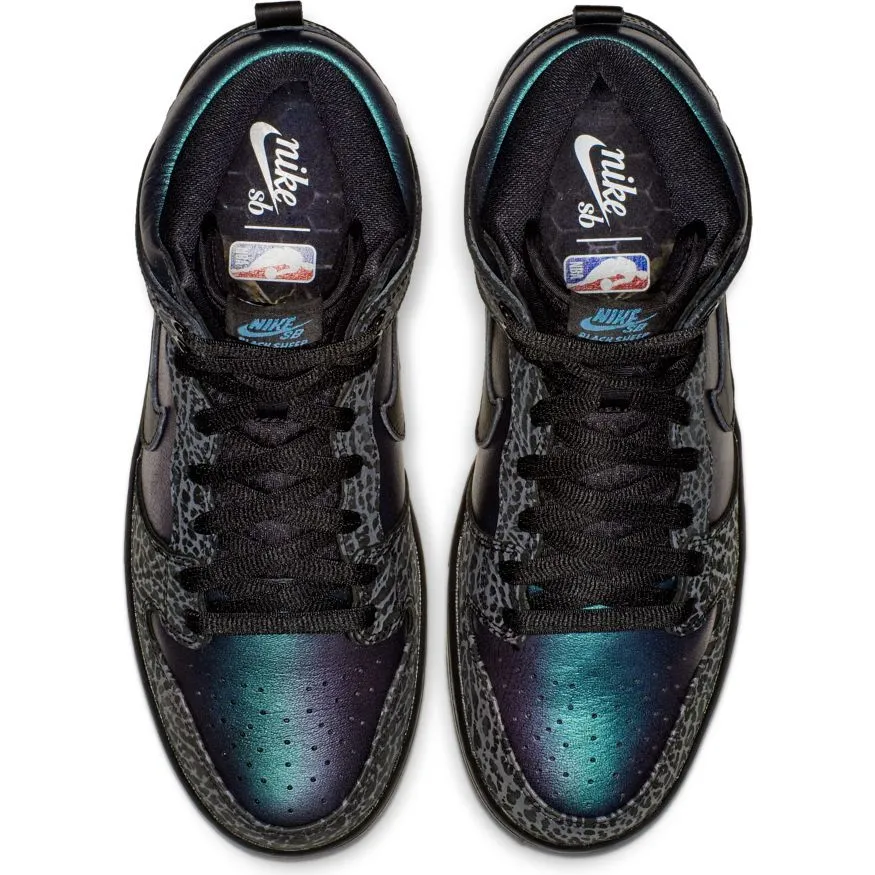 Nike SB Dunk High Pro x Black Sheep Black Hornet Skateboard Shoes - Black/Black - Dark Grey - Metallic Silver
