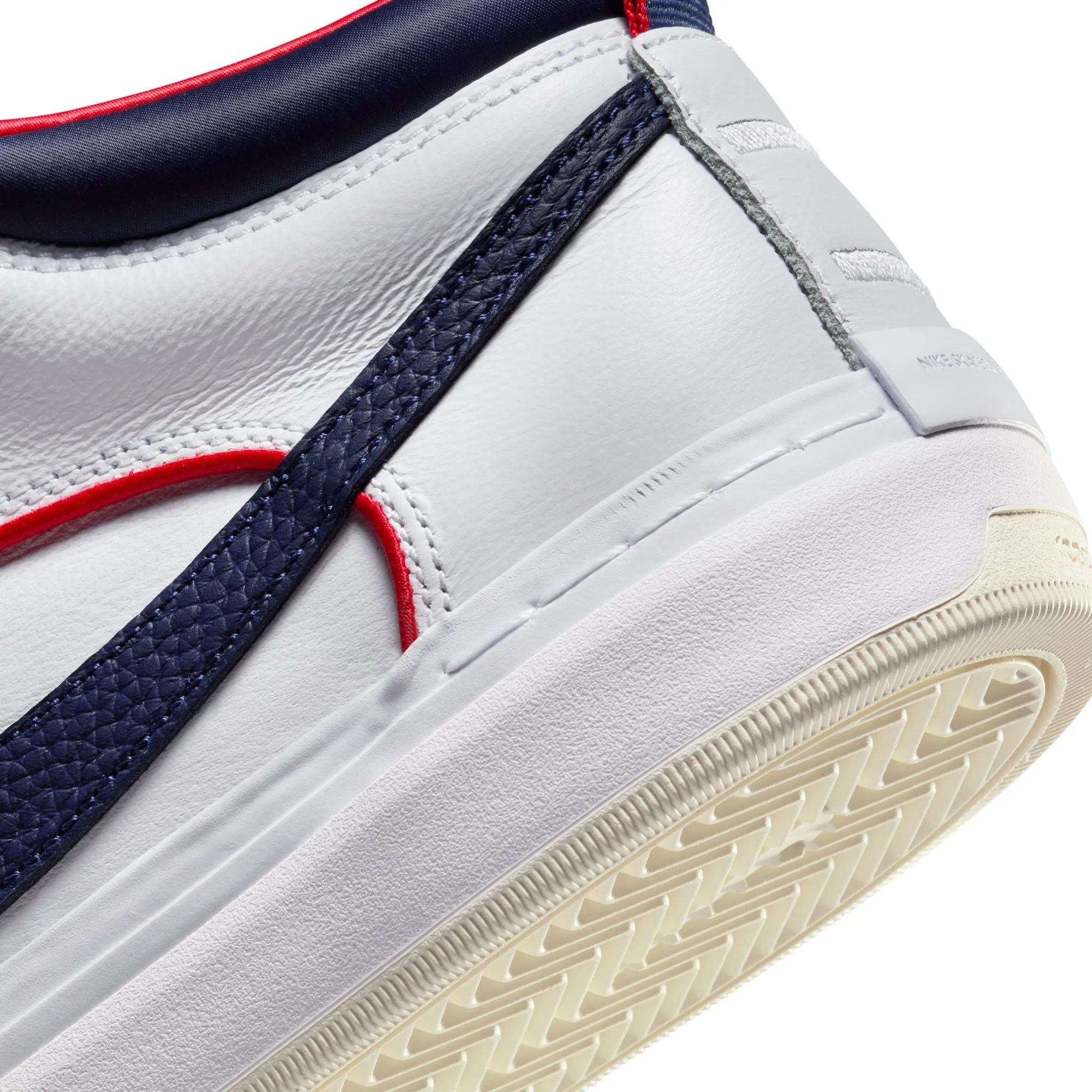 Nike SB Leo Baker React Premium Skateboard Shoe - White/Midnight Navy-University Red-White
