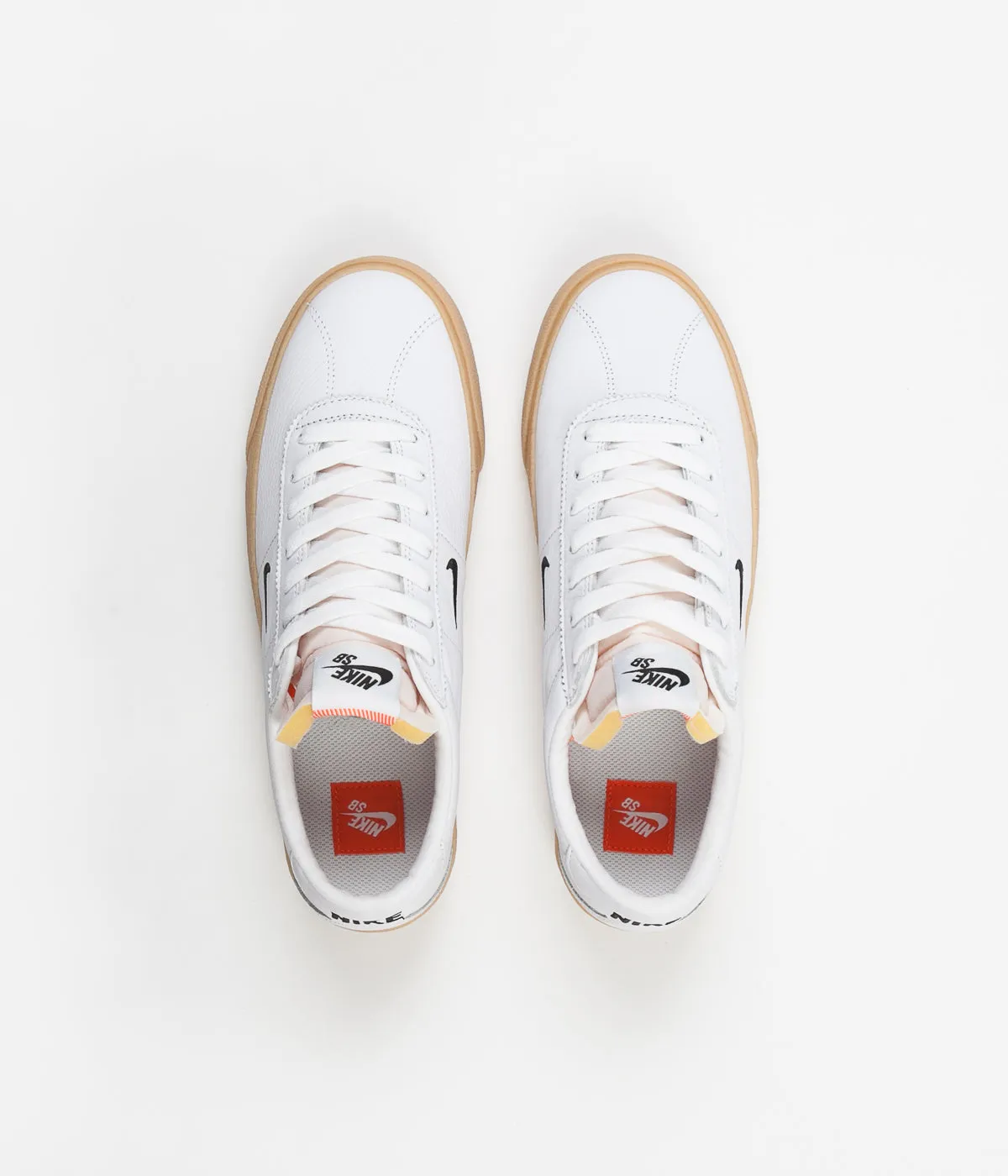 Nike SB Orange Label Bruin Shoes - White / Black - Safety Orange
