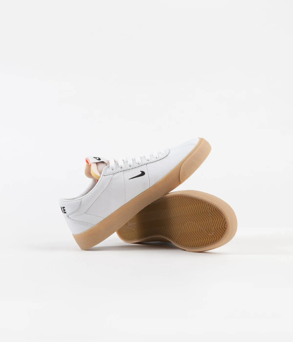 Nike SB Orange Label Bruin Shoes - White / Black - Safety Orange