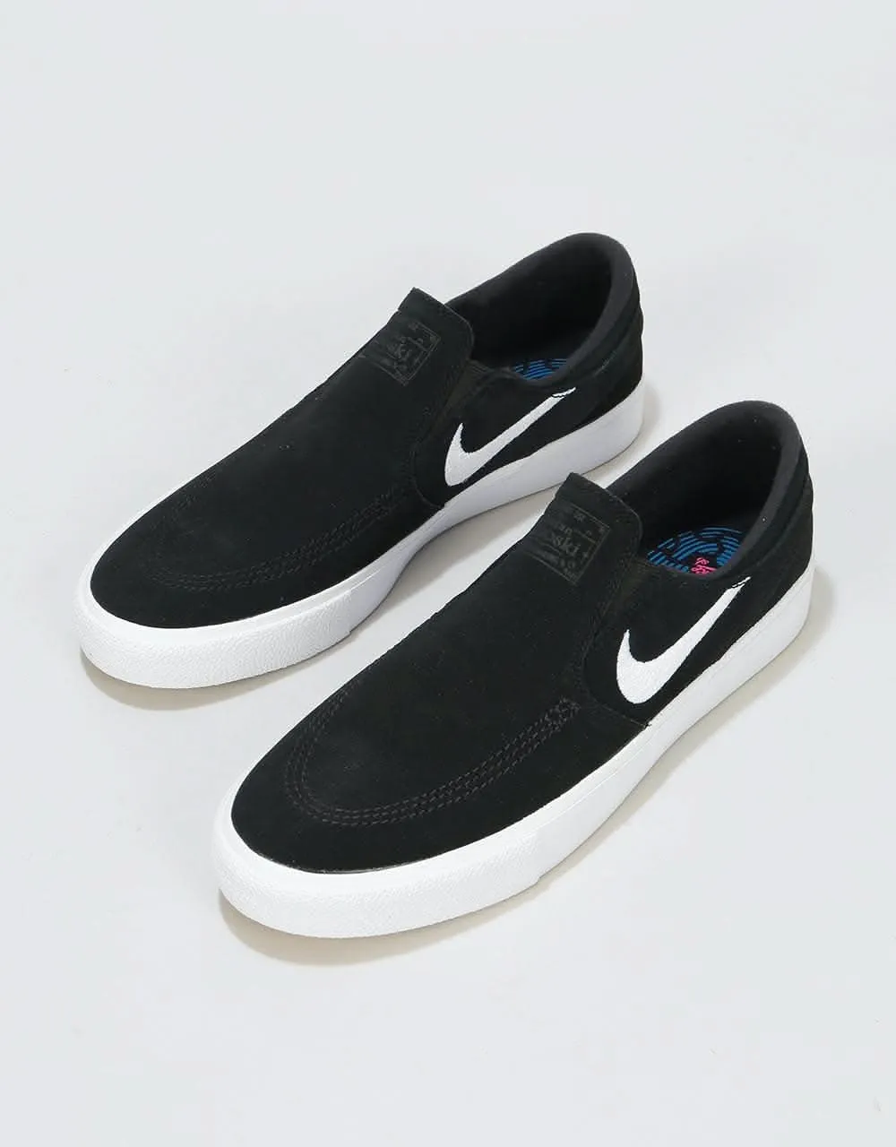 Nike SB Zoom Janoski Slip RM Skate Shoes - Black/White-White