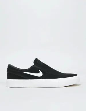 Nike SB Zoom Janoski Slip RM Skate Shoes - Black/White-White