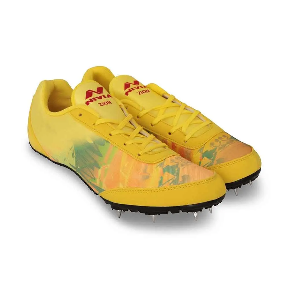 Nivia Jumping Zion-I Mesh Track and Field Spike Shoes Yellow