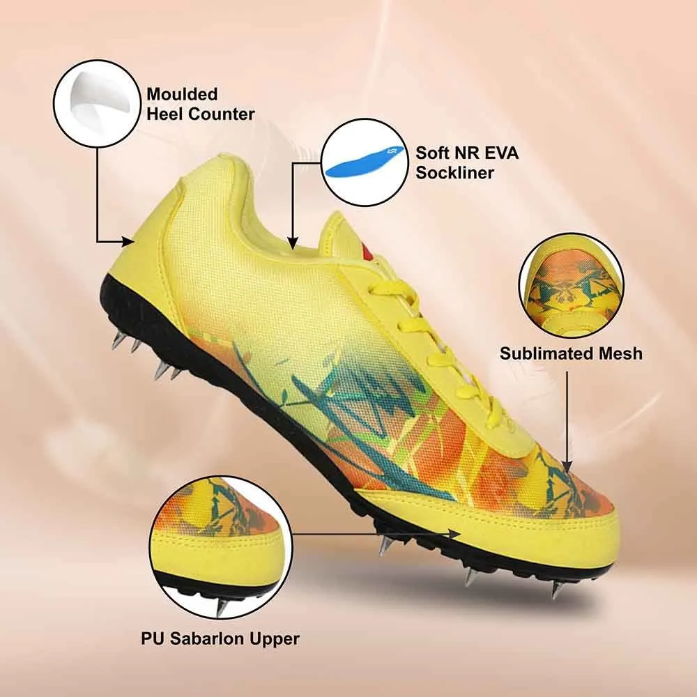 Nivia Jumping Zion-I Mesh Track and Field Spike Shoes Yellow
